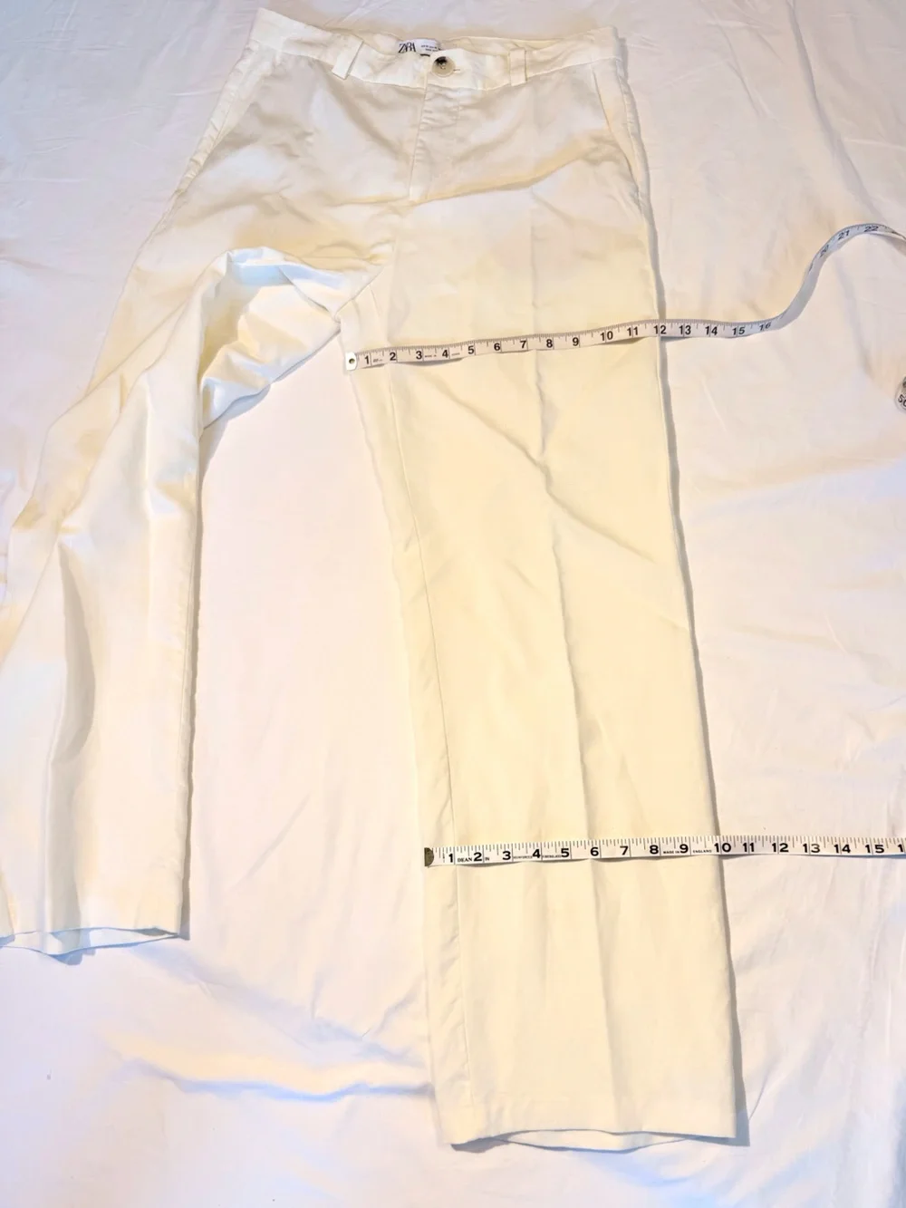 ZARA Ivory Straight Leg Trousers